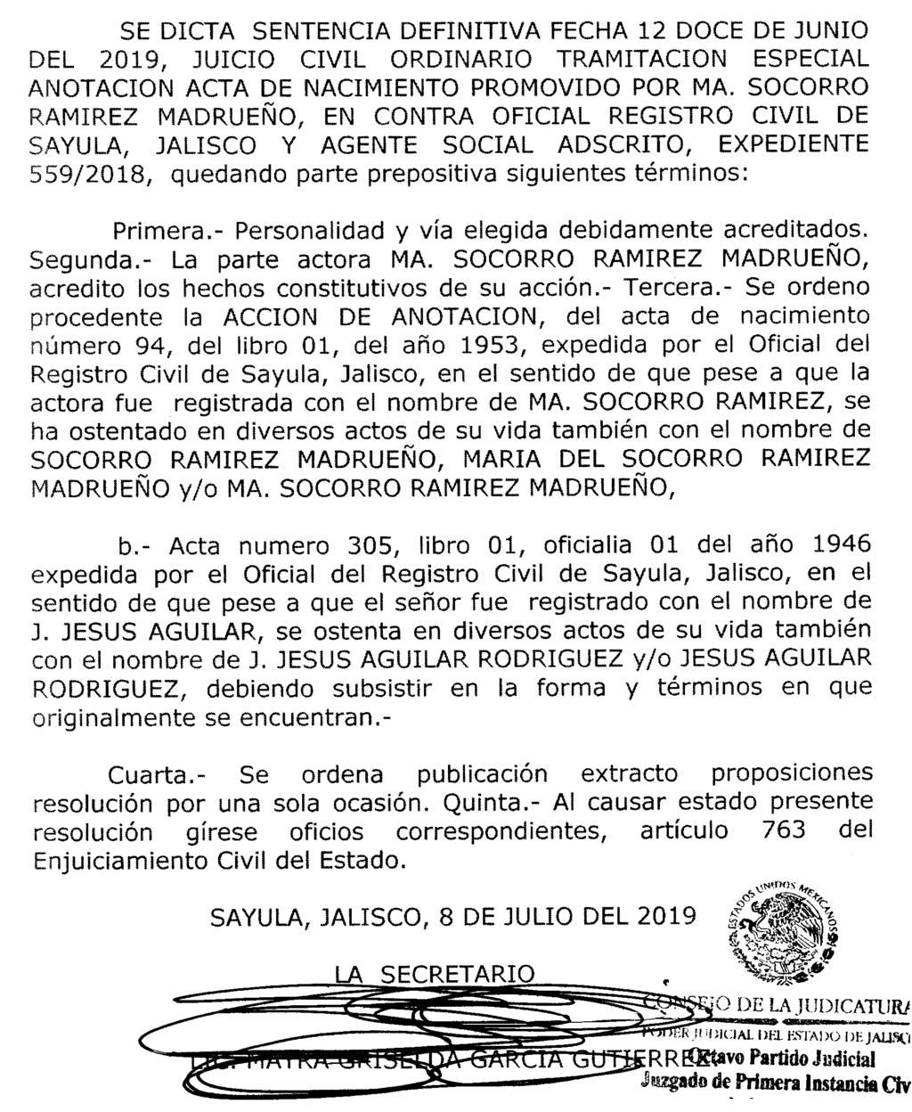 9 Jalisco. Consejo de la Judicatura. Octavo Partido Judicial.
