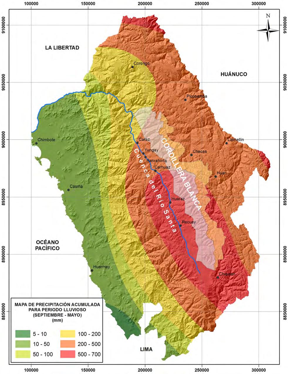 Peligros Geológicos por Procesos Glaciales, Cordillera Blanca - Río Santa 15 Mapa 2