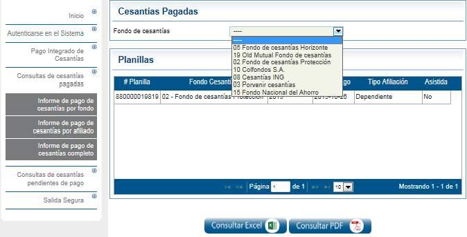 5.3 Informe de Cesantías pago por Banco Convenio de Fondos de Cesantías con Bancos: Protección: Bancolombia, Davivienda.
