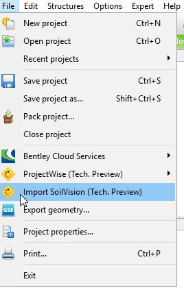 Input program - General overview SoilVision Model Importer Figure 13: SoilVision Model Importer File > Import SoilVision prompts the user to configure the remote scripting server set a password and