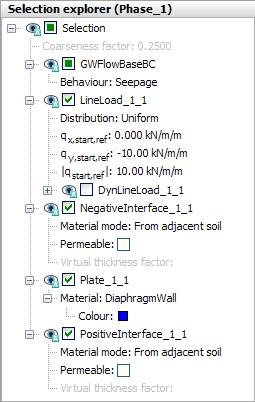 Meshing and calculation Geometry configuration - Staged Construction mode To activate/deactivate elements in a selected mode in Phases explorer, click the Toggle activation button and click the