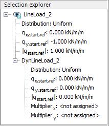 Modelling loads and structures - Structures mode Prescribed Displacements The distribution options for a line load are: Figure 50: LineDistributed load in the Selection explorer Uniform Linear