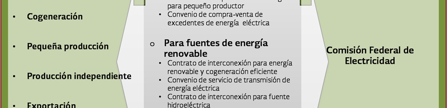 Figura 2.4). Figura 2.4 Modalidades de permisos e instrumentos de regulación 1 Aplicable a proyectos con capacidad de hasta 0.5 MW, los cuales no requieren permiso para generar energía eléctrica.