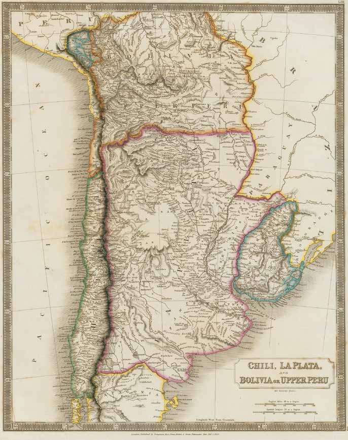 Figura 2: Chile, La Plata y Bolivia o Alto Perú, a principios de la República. Autor: Hall, S. (Sidney), 1829.