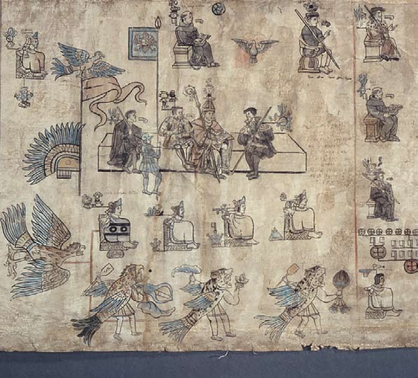 Códice de Tlatelolco (detalle), inicio para las nuevas obras de la catedral de México, ca. 1565, INAH.