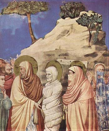 Las figuras de Giotto van a dejar de ser irreales y simbólicas. Veamos un ejemplo en el Prendimiento que está en la capilla Scrovegni de Padua.