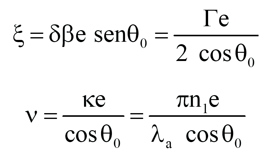 Cuando se satisface la condición de Bragg, θ = θ 0, el triángulo pasa a ser isósceles, y se tiene la siguiente relación: (Ec. VIII.