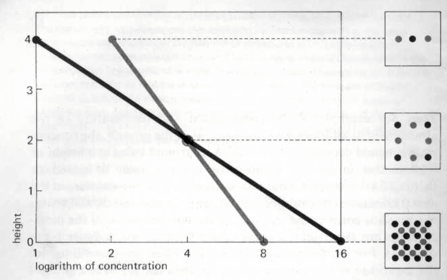 mientras que si el peso de la molécula es mayor, el gas no se extiende tanto y la concentración decae a 1/e a una altura menor. Figura 1.2.