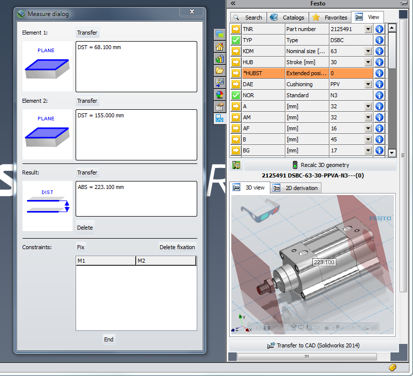 Los complementos CAD de Festo permiten ejecutar un proceso completo de selección de productos dentro del sistema CAD.
