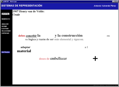 Figura 2. EJERCICIO TEXTO. Antonio Valverde Pérez. El texto original de Van de Velde se descompone en signos lingüísticos y gráficos.
