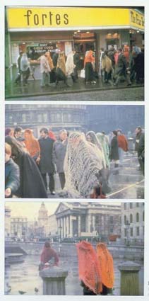 v vvvvv vvvvvvvvvvvvvvvvvvvvvv Fig. 39 Diego Barboza. 30 mujeres con redes, Londres. 1970. Cibachrome. 13 x 20 cm c/u (6 piezas).