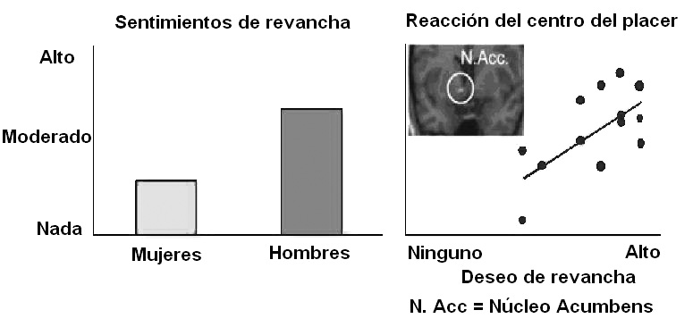 Figura 3. Nota: Gráficas que muestran la cuantificación del sentimiento de revancha, el cual se obtuvo por medio de una prueba psicológica.