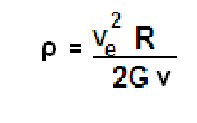 Donde G es la constante de gravitación Universal ( ), m la masa del objeto, M la masa del Planeta o estrella, R el radio del planeta o la estrella. En la ecuación de velocidad de escape despejamos M.