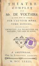 . Voltaire, François Marie Arouet de (1694-1778) Théatre complet / de Mr. de Voltaire... ; tome dixieme.