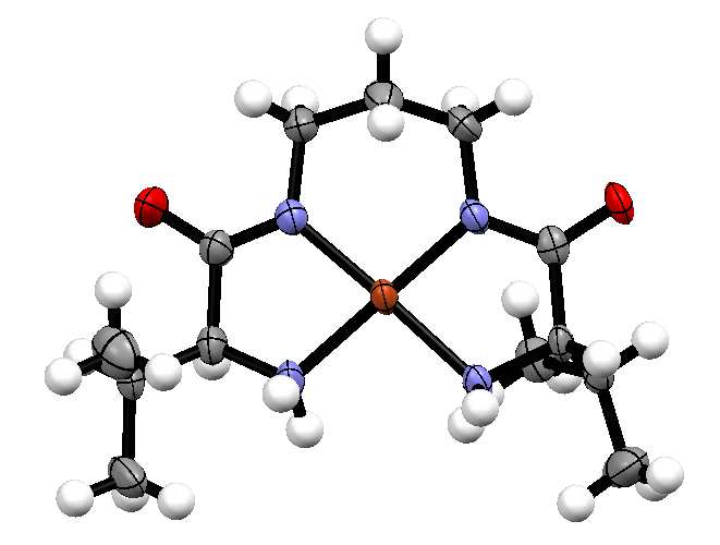 Capítulo 6: Estudio teórico de la reacción de adición de dietilzinc a benzaldehído (A) (B) Figura 5.20. (A) Estructura molecular (RTEP) del complejo CuValA3.