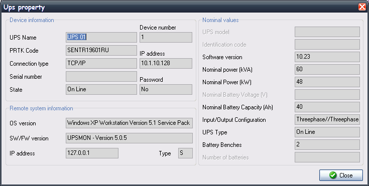 Upsagent o adaptador SNMP que monitoriza la UPS y algunos valores nominales del dispositivo.