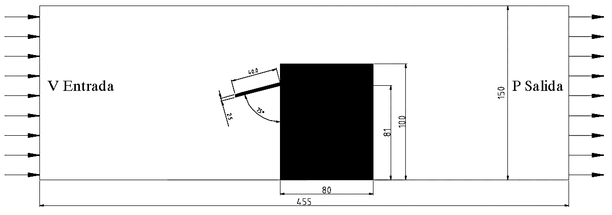 Figura 2. 3: Modelo físico de perfil triangular (Arriba hacia Abajo).