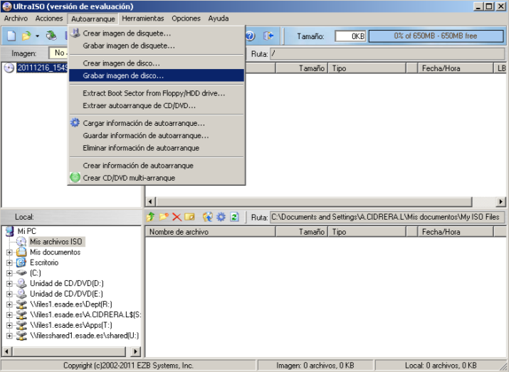 54 System Center Configuration Manager (SCCM) 2012 4- Seleccionar Autoarranque Grabar imagen de disco (ver Fig. A5.