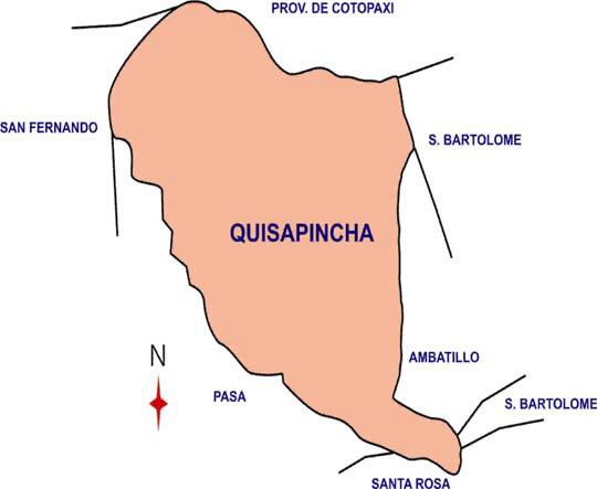 - Al oeste las parroquias San Fernando y Pasa. Gráfico N - 16. Limitación de Quisapincha. Fuente: Junta Parroquial de Quisapincha. 6.1.3.