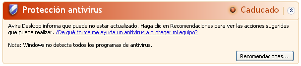 Solución de problemas, sugerencias Protección Antivirus NO ENCONTRADA Este mensaje del Centro de seguridad de Windows aparece si no se ha encontrado ningún antivirus en el equipo.