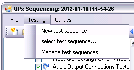 Startup Starting Sequencer 1.1.1.1 File Menu The File menu contains data management functions.