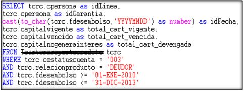 Cargar Hecho SOCIO_TIPO_C: almacena en la tabla de hechos H_SOCIO_TIPO_C los datos obtenidos mediante el código SQL presentado anteriormente.