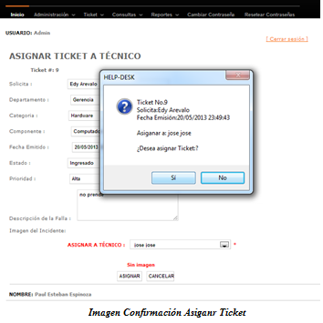 Modificar Ticket/Técnico La pantalla principal muestra un listado de todos los tickets que están asignados Y también los tickets que están por Reasignar estos tickets