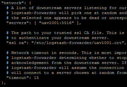 En el servidor LogStash, en el directorio /etc/logstash se almacena el certificado uavl001.crt y la llave uavl001.key.