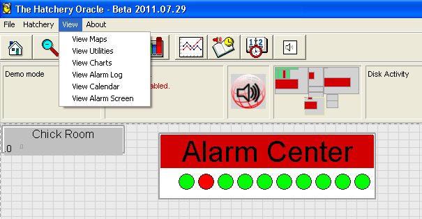 Configuración: Propiedades del Nuevo Centro de Alarmas (continuación) Abajo de las notificaciones de desactivación vemos el botón Contacts para ver los contactos.