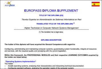 EUROPASS CERTIFICATE SUPPLEMENTS A description about studies (subjects, duration, level.