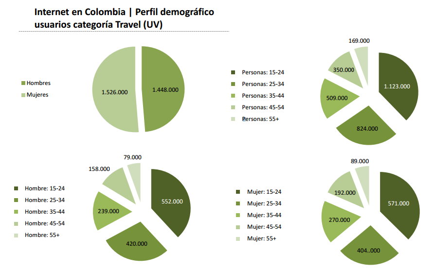 Figura 17. Perfil demográfico usuarios categoría Travel Colombia. Fuente: Comscore (2013).