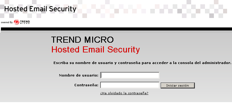 Manual del administrador de Trend Micro Hosted Email Security Acceso a Web End User Quarantine Para tener acceso a Web End User Quarantine, necesita disfrutar de acceso a Internet y uno de los