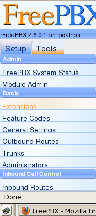 MÓDULOS DE LA FREEPBX A continuación se definen los módulos necesarios para el montaje de la central telefónica con el servidor Asterisk. Gráfico 4. Extensions a.