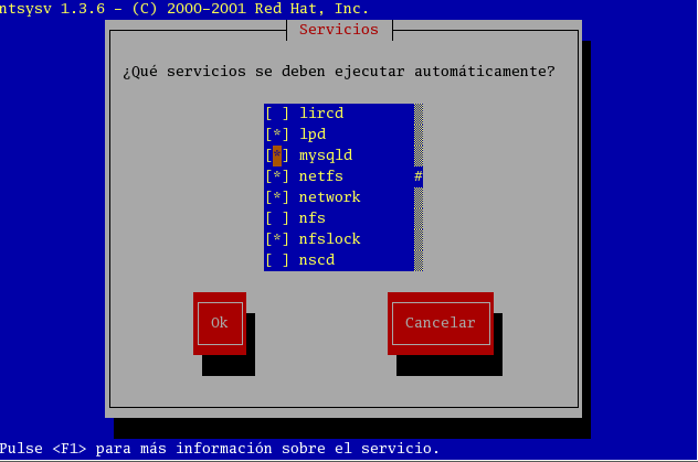 Thales-CICA 2004 Instalación. Página 34 # apt-get install mysql mysql-server mysql-devel Leyendo listas de paquetes... Done Construyendo árbol de dependencias.