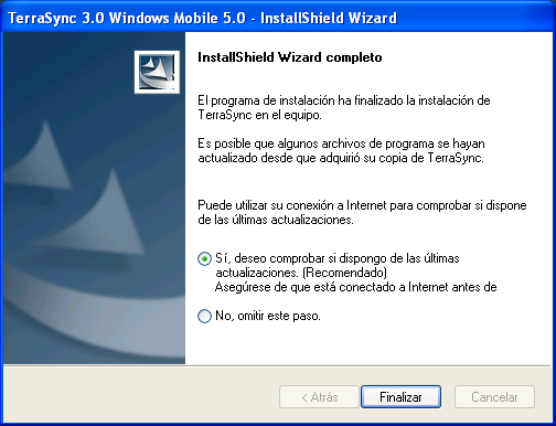 Instalación del software 2 La página final del asistente para la instalación muestra InstallShield Wizard Completo: 15.