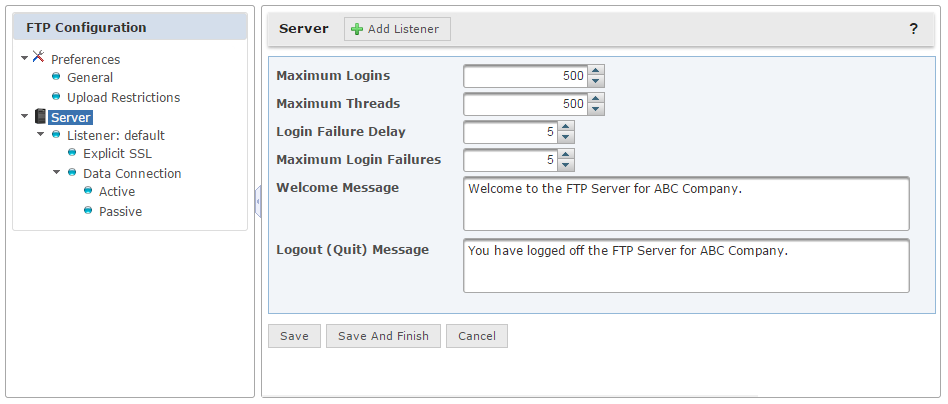 Versión 4.0.0 150310_Drive 33 3.3 Servidor FTP GoAnywhere Services proporciona un servidor FTP a nivel de empresa para la completa gestión de la transferencia de ficheros.