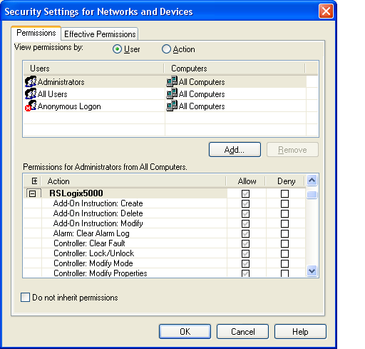 Configure FactoryTalk Security con el software RSLogix 5000 Capítulo 2 8.
