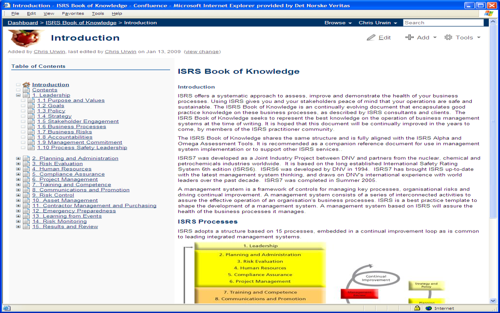 ISRS Book of Knowledge El ISRS Book of Knowledge es un libro online de buenas prácticas de gestión de seguridad y sostenibilidad.