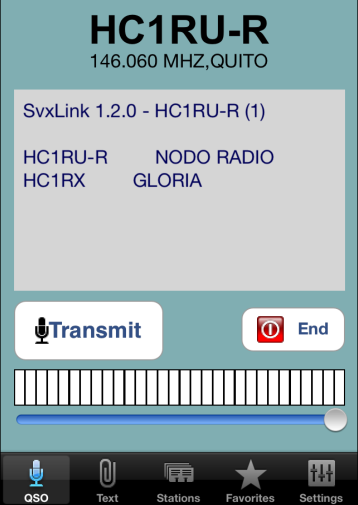 informando que se encuentra conectado a un servidor svxlink server, en sistema operativo Linux, cuando se termine de reproducir el mensaje, el radioaficionado puede hacer uso del sistema.