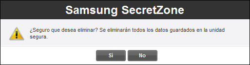 Capítulo 3 Funciones de Samsung Drive Manager [Imagen] Mensaje de configuración de eliminación de unidad segura 3. Compruebe los datos que se van a eliminar. 4. Haga clic en [Aceptar].