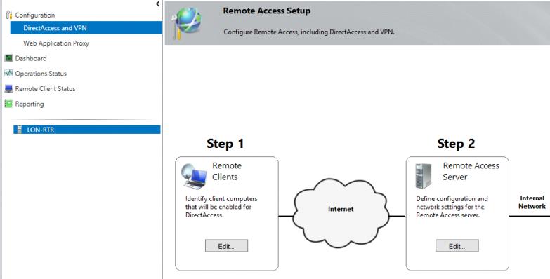 La configuración Avanzada de Direct Access también hace uso de un asistente: Remote Access Setup. El asistente Intermedio: Ventajas del Remote Access Setup.