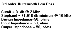 Ejercicios de filtros 1- Hallar los valores de los componentes de un filtro Butterworth pasa bajos tipo T, para una impedancia de entrada y salida de 50Ω, cuya frecuencia de corte a -3dB es de 2 MHz