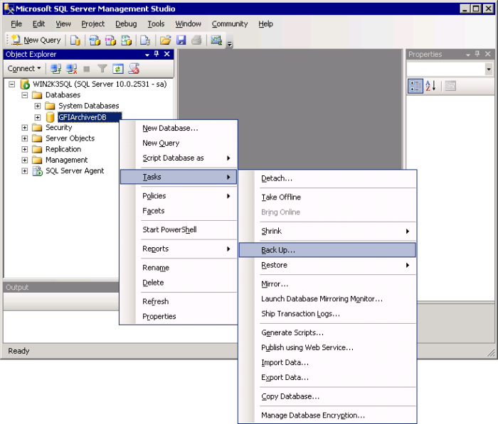 Captura de pantalla 74: Realizar copias de seguridad de bases de datos SQL 6.