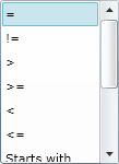 Editando una condición Para establecer los operandos de una condición clicar sobre el dibujo de las dos comillas: Al clicar se abrirá una ventana en la que podremos