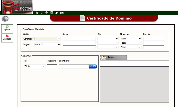 Certificado de dominio En mesa de