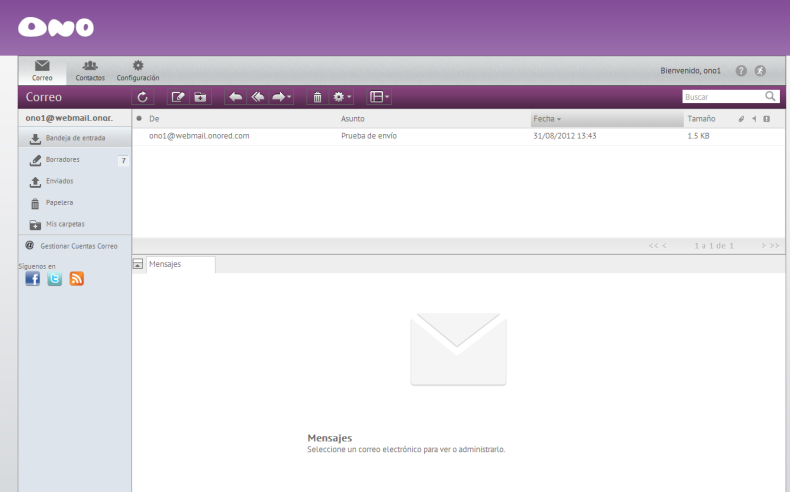 1. Interfaz webmail Al servicio de webmail se accede a través de la dirección http://webmail.midominio Ej. si tenemos el dominio isp.onored.