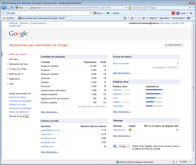 Marketing en Internet Herramientas Monitorización Google Analytics Google KeywordTool Keyword