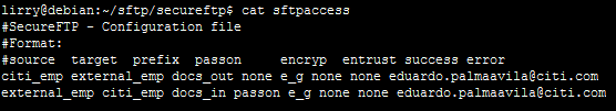 Capítulo 2 Notificación por correo electrónico en caso de una transferencia fallida (error-email-notification) La configuración de las rutas se lleva a cabo en el archivo sftpaccess de formato ASCII