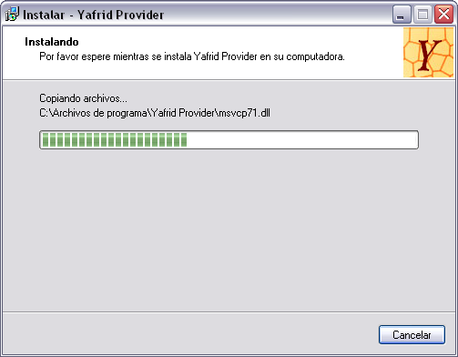 B.3. Instalación de Yafrid Provider 0.0.2 183 descargado, bastará con ejecutarlo para que aparezca el asistente para la instalación del software. Figura B.