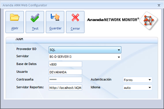 Instalacion NETWORK MONITOR 6 Configuración Web Aranda NETWORK MONITOR 1.